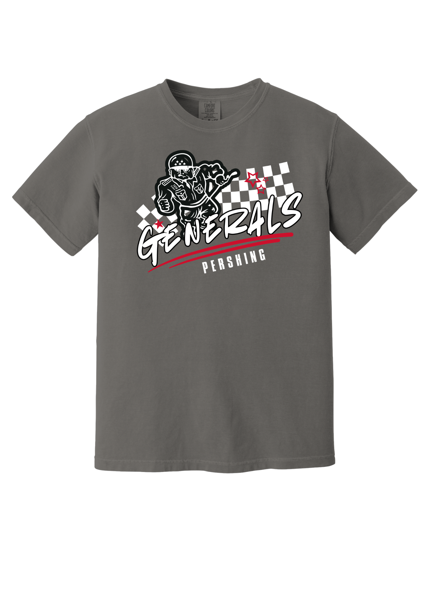 Pershing Checker w/General - Adult T-shirt