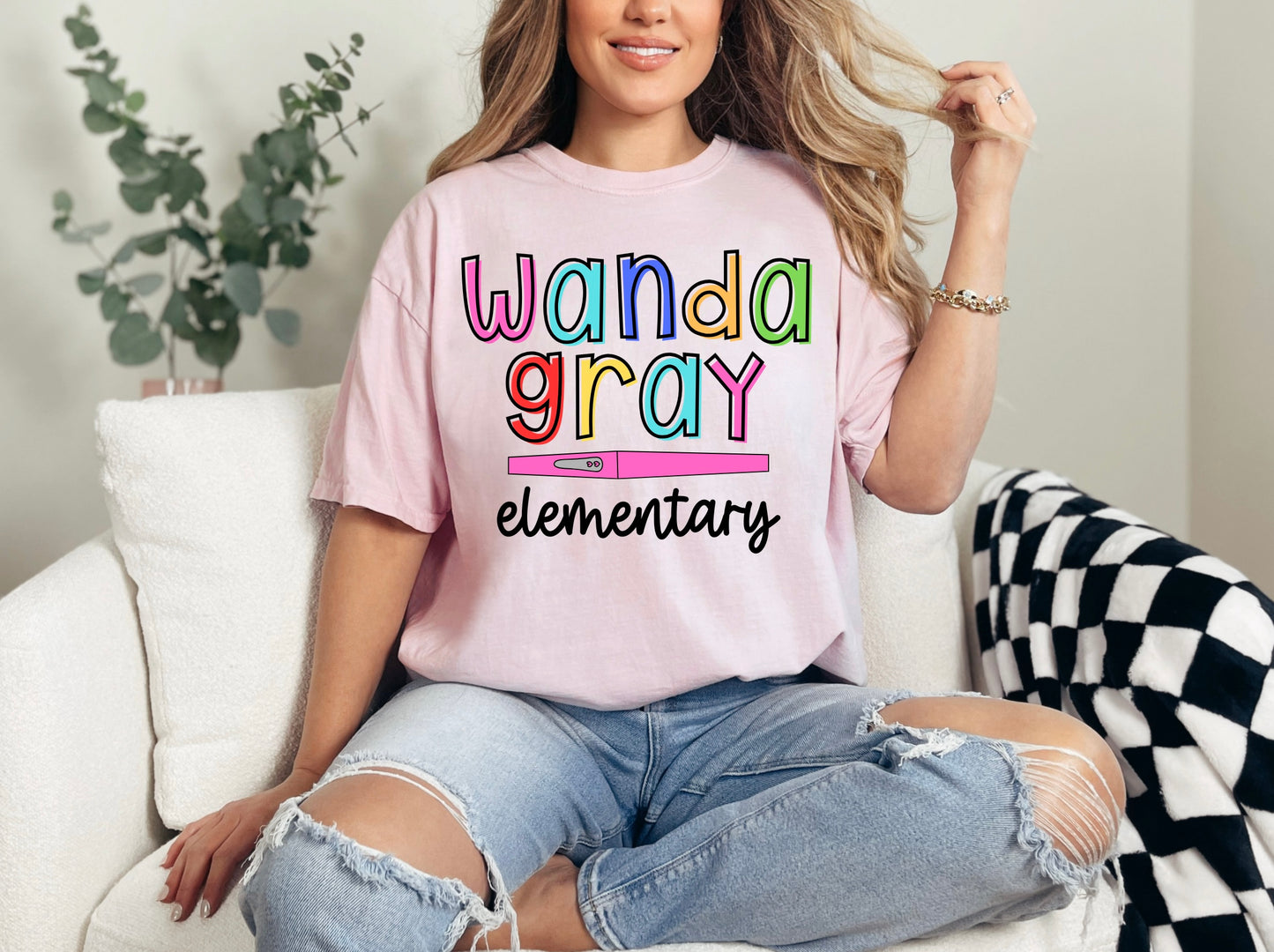Custom Colorful Burst School Name