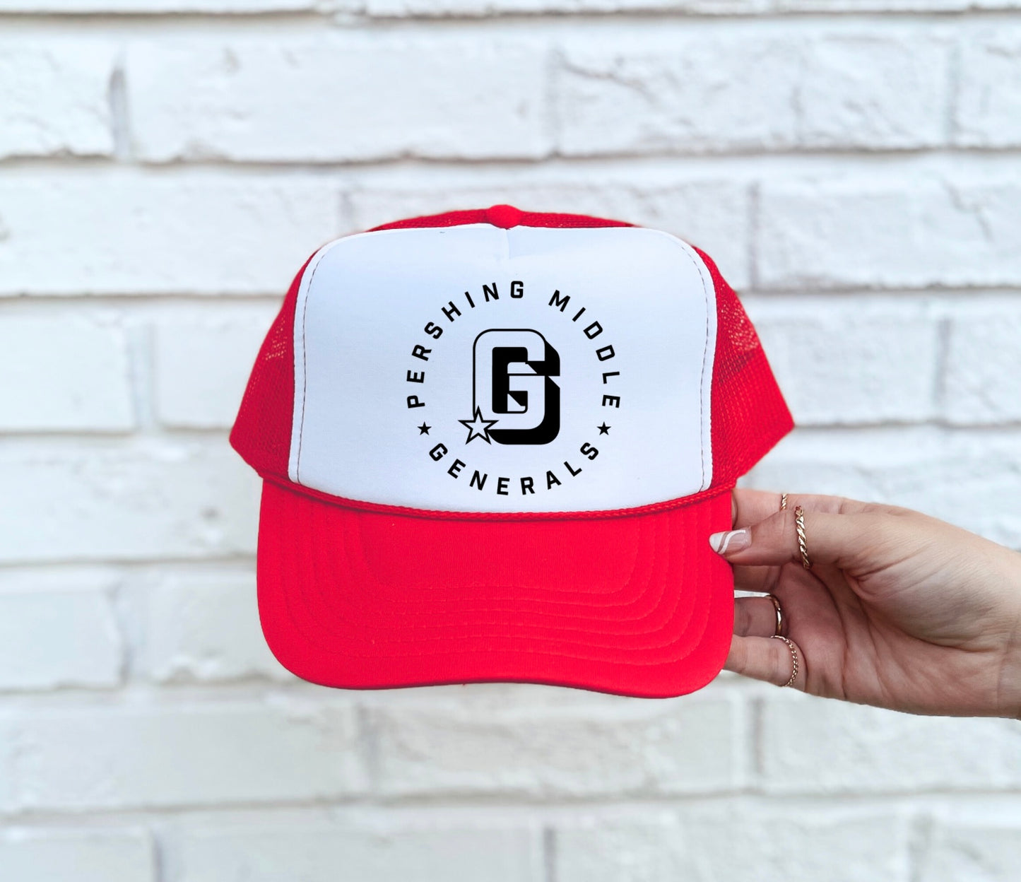 Pershing Middle Round Trucker Hat