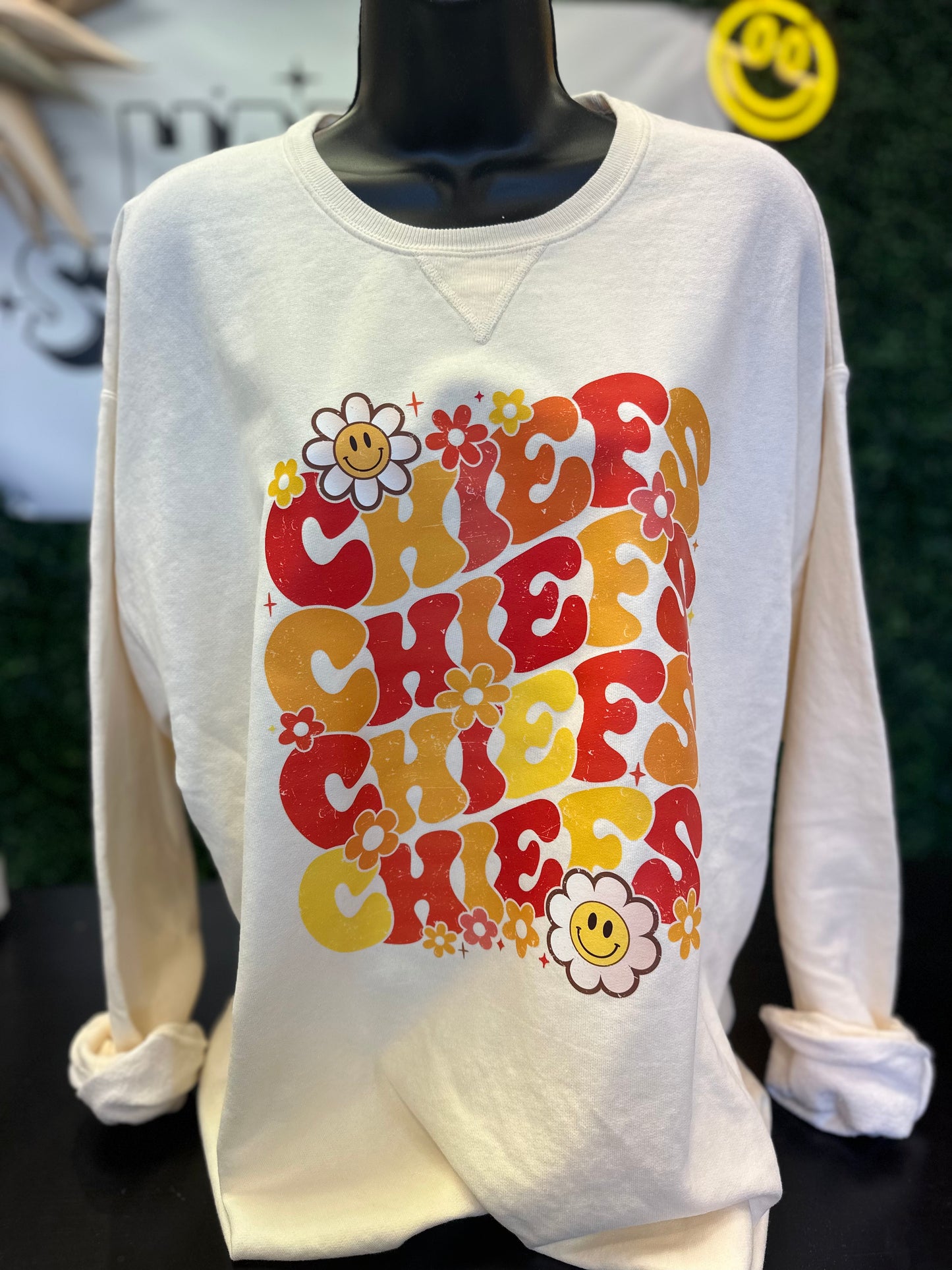 Chiefs Flower Smiley Sweatshirt