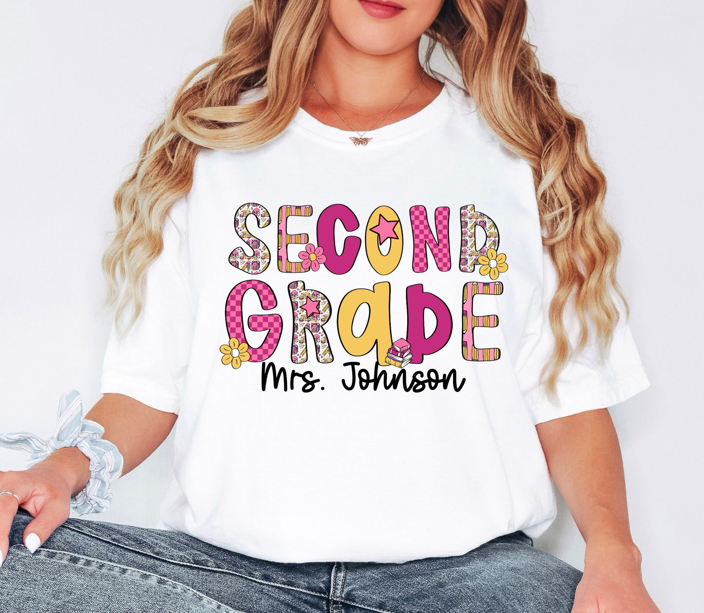 Custom Pink & Yellow Groovy School