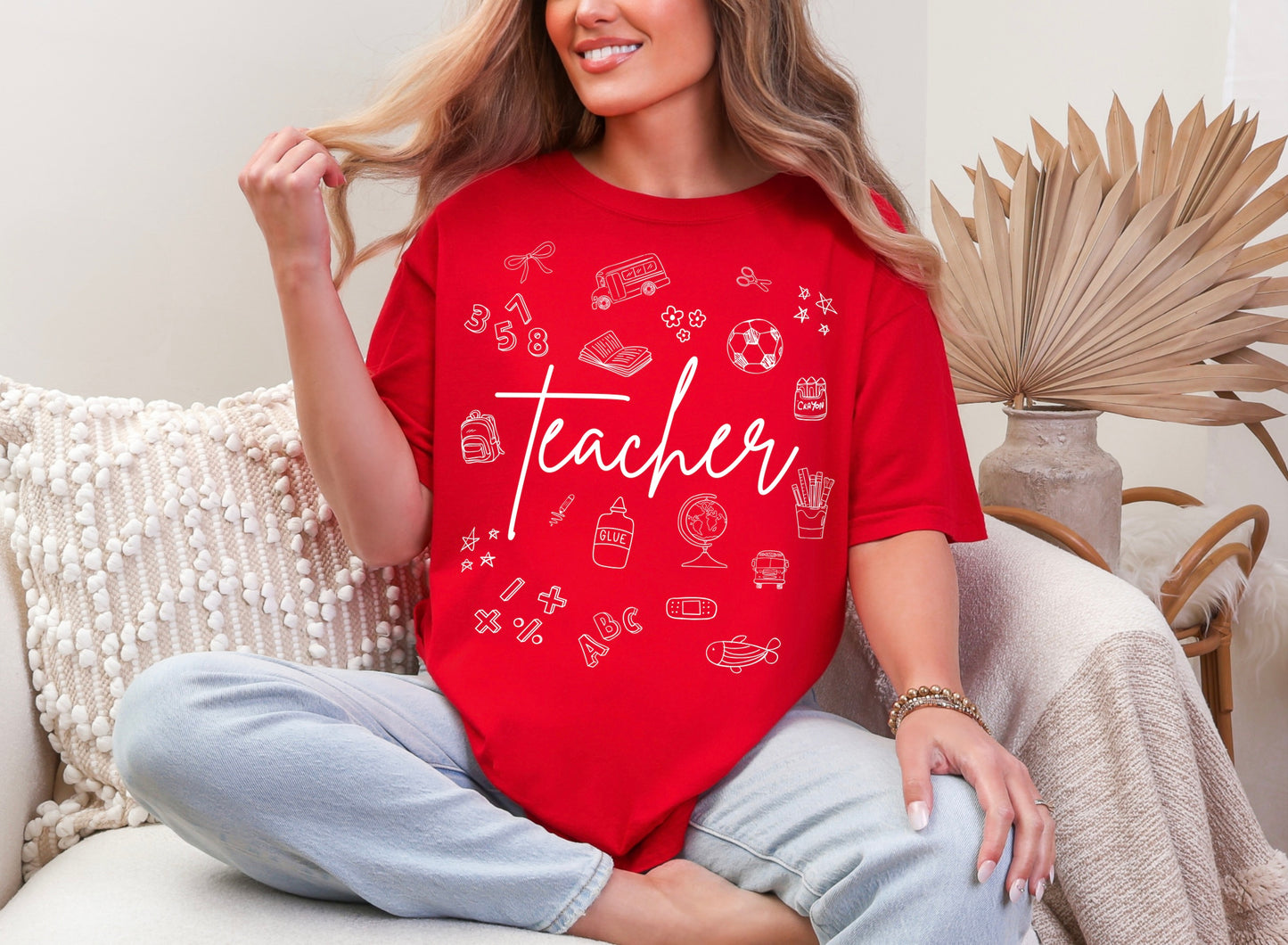 Teacher Doodle White