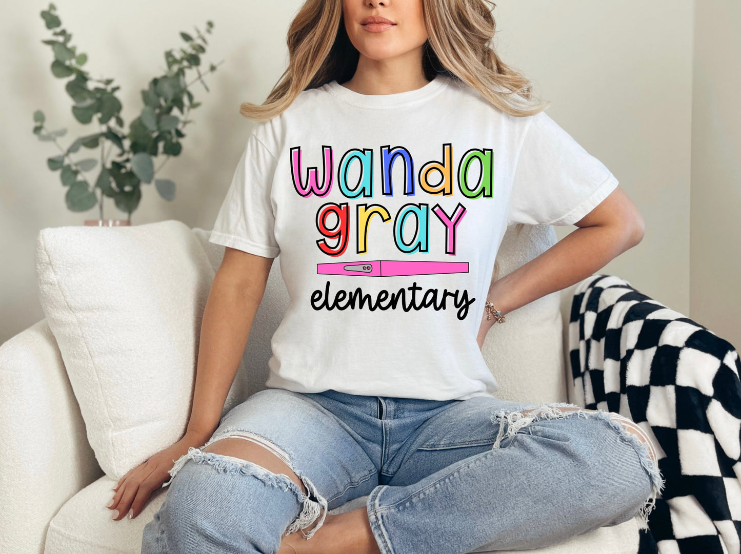 Custom Colorful Burst School Name