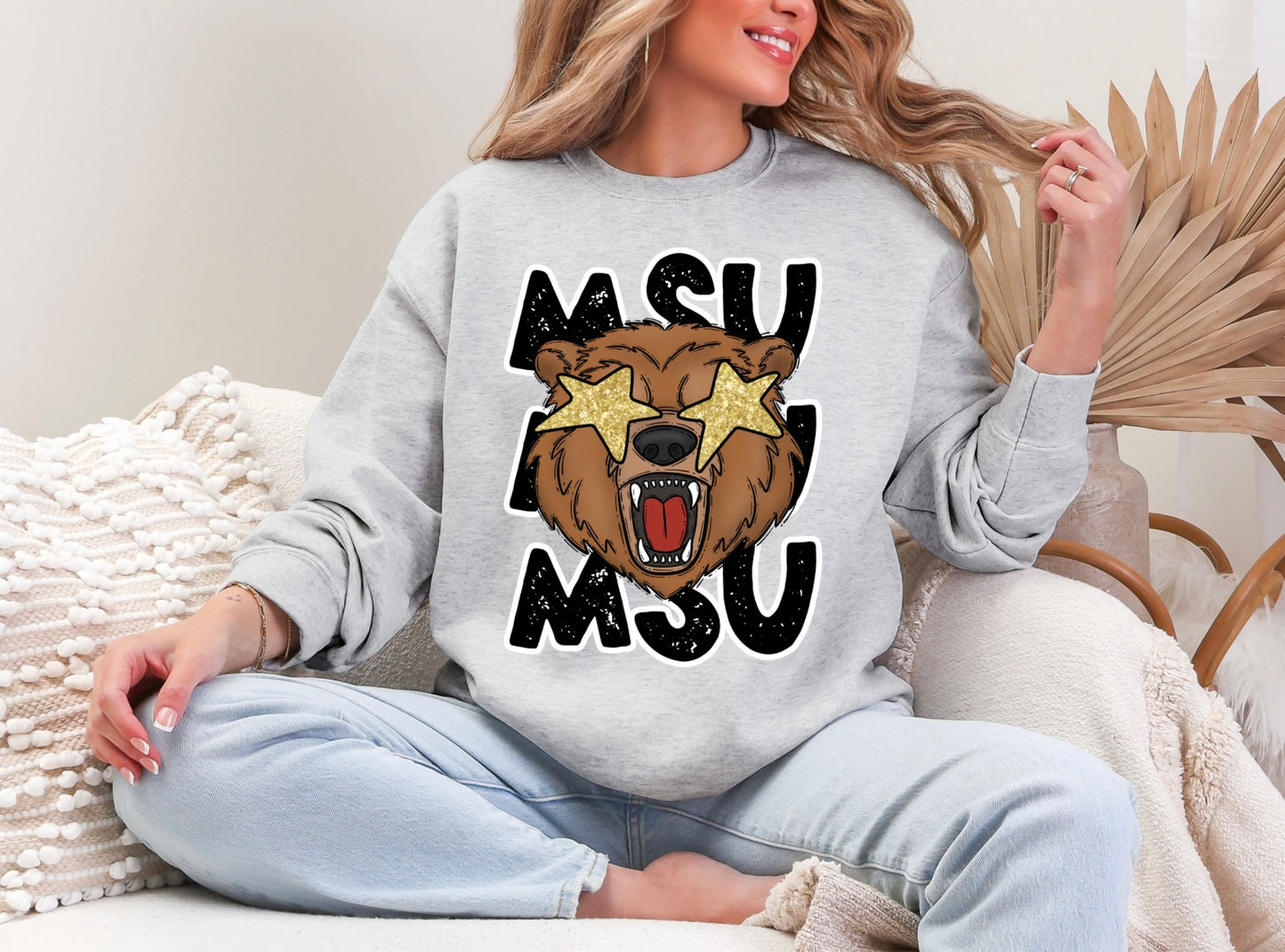 MSU Stacked Mascot Stars