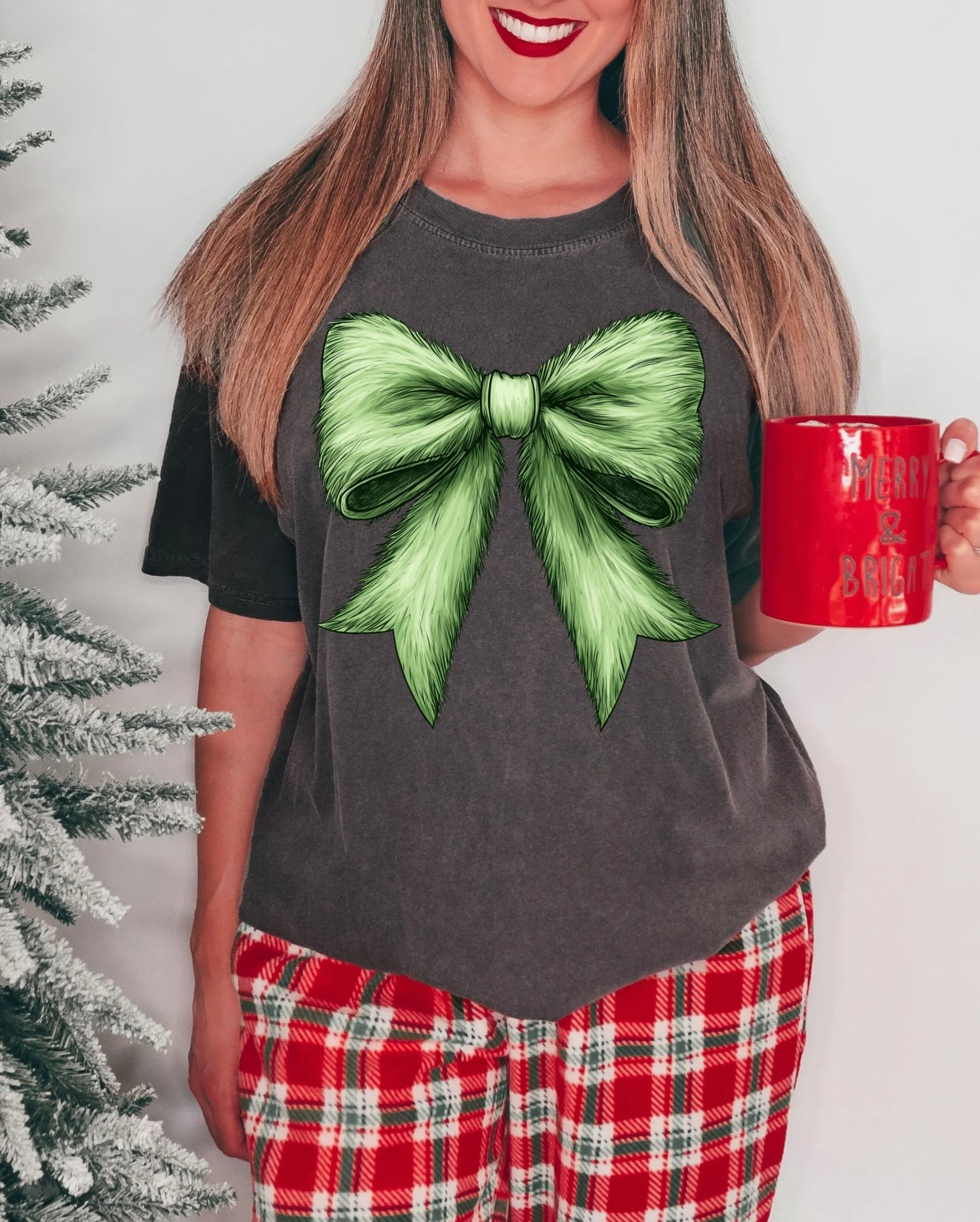 Green Fur Bow