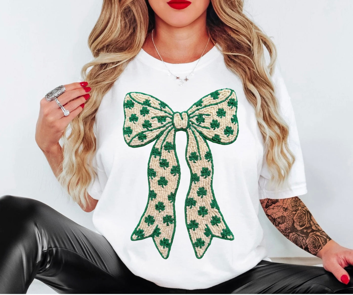 Crochet Shamrock Bow