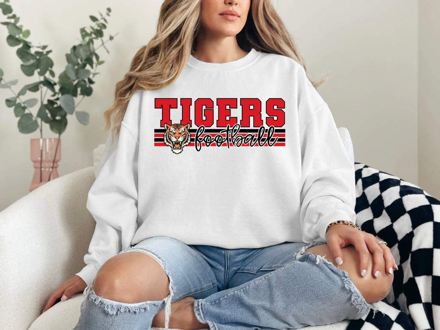 Tigers Football - Stripes Red/Black