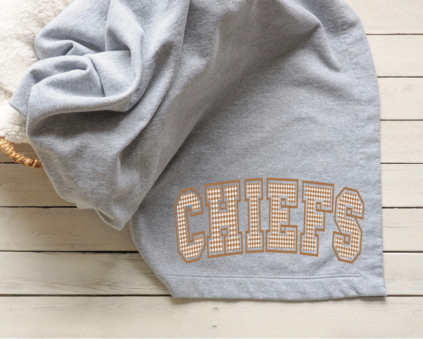 Chiefs Brown Gingham Blanket