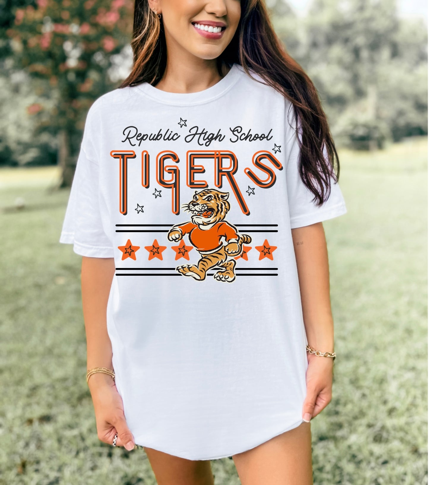 Republic High School Tigers - Retro Light Font