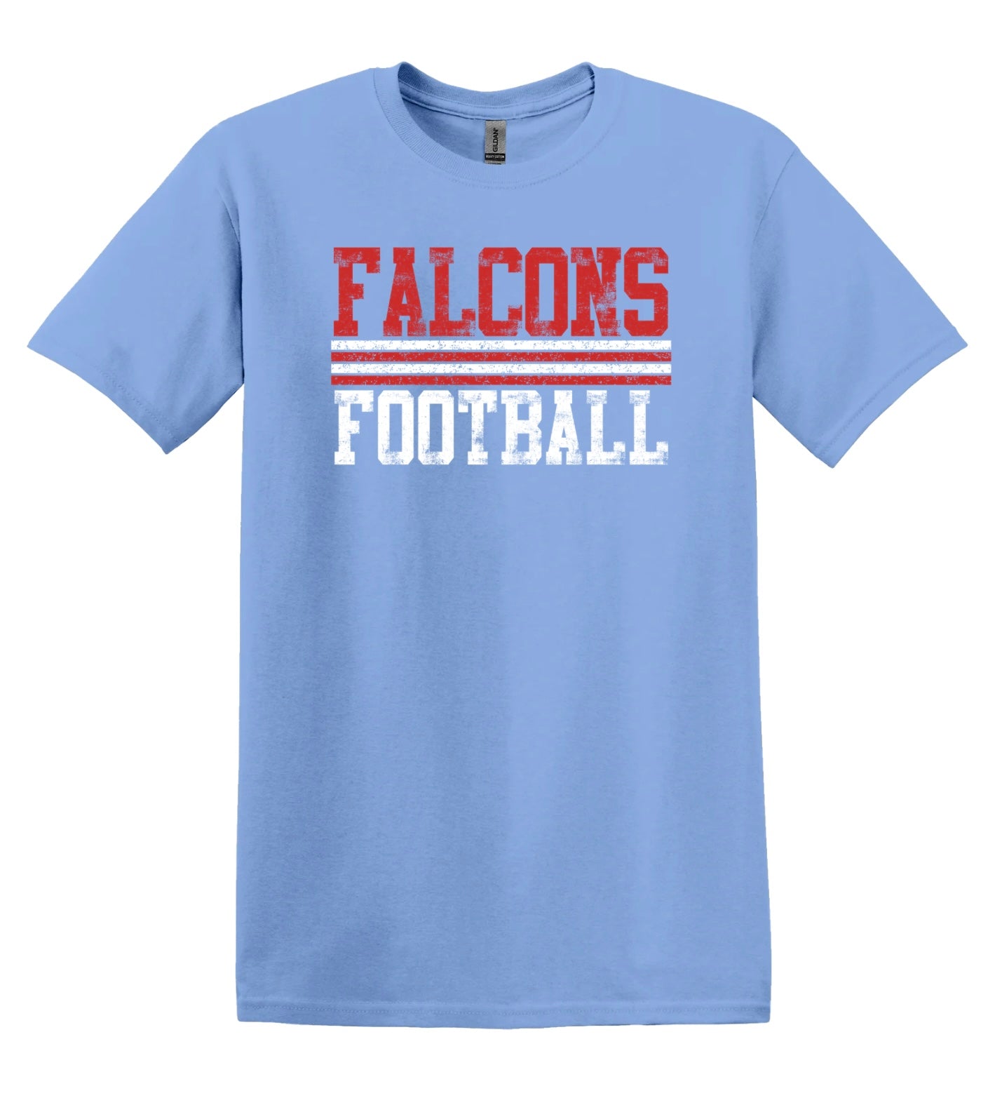 Falcons Football Red/White Stripe Distressed
