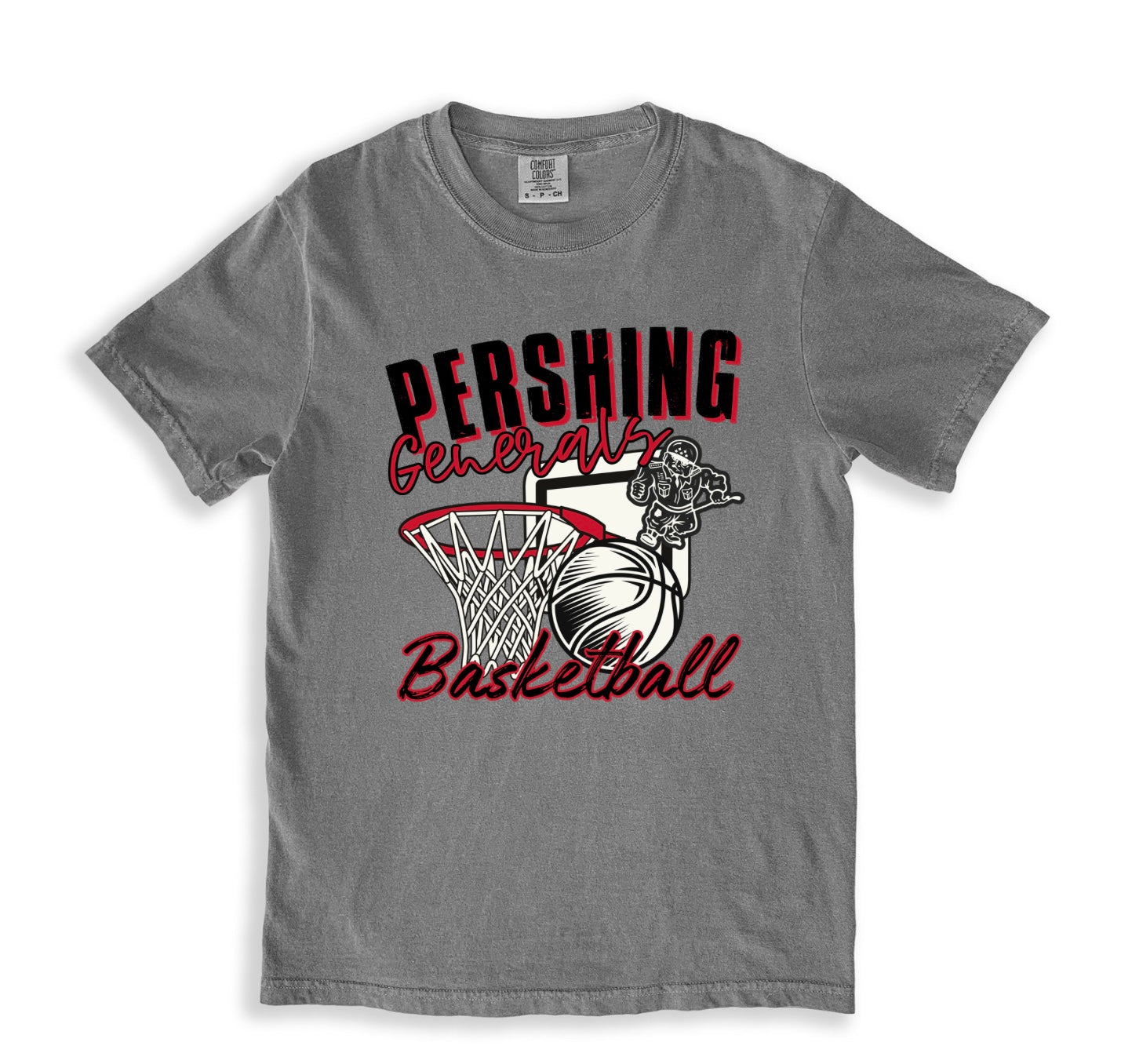 Pershing Generals Basketball- Adult T-shirt