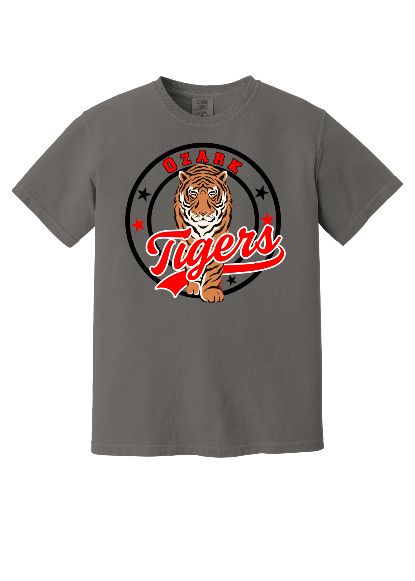 Ozark Tigers Round Mascot w/stars