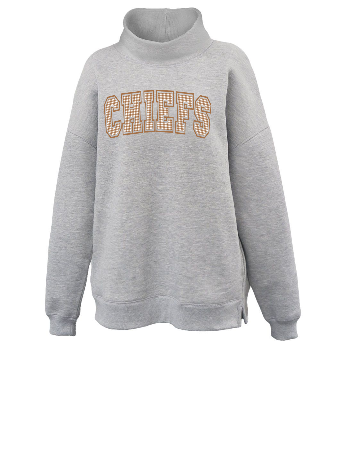 Chiefs Brown Gingham Mockneck