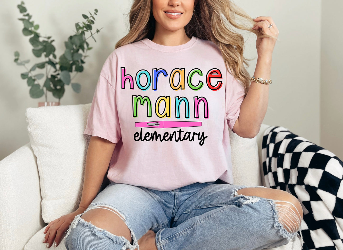 Custom Colorful Burst School Name