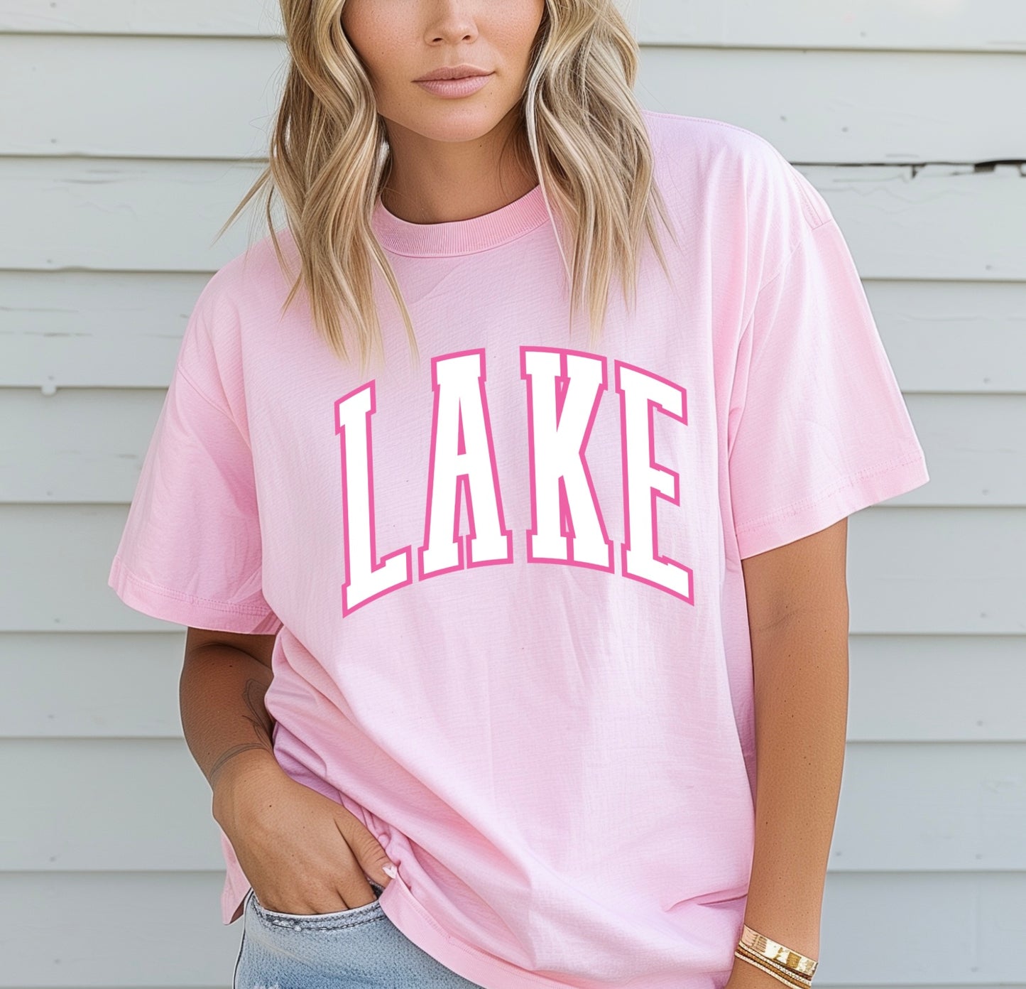Lake - Pink Outline