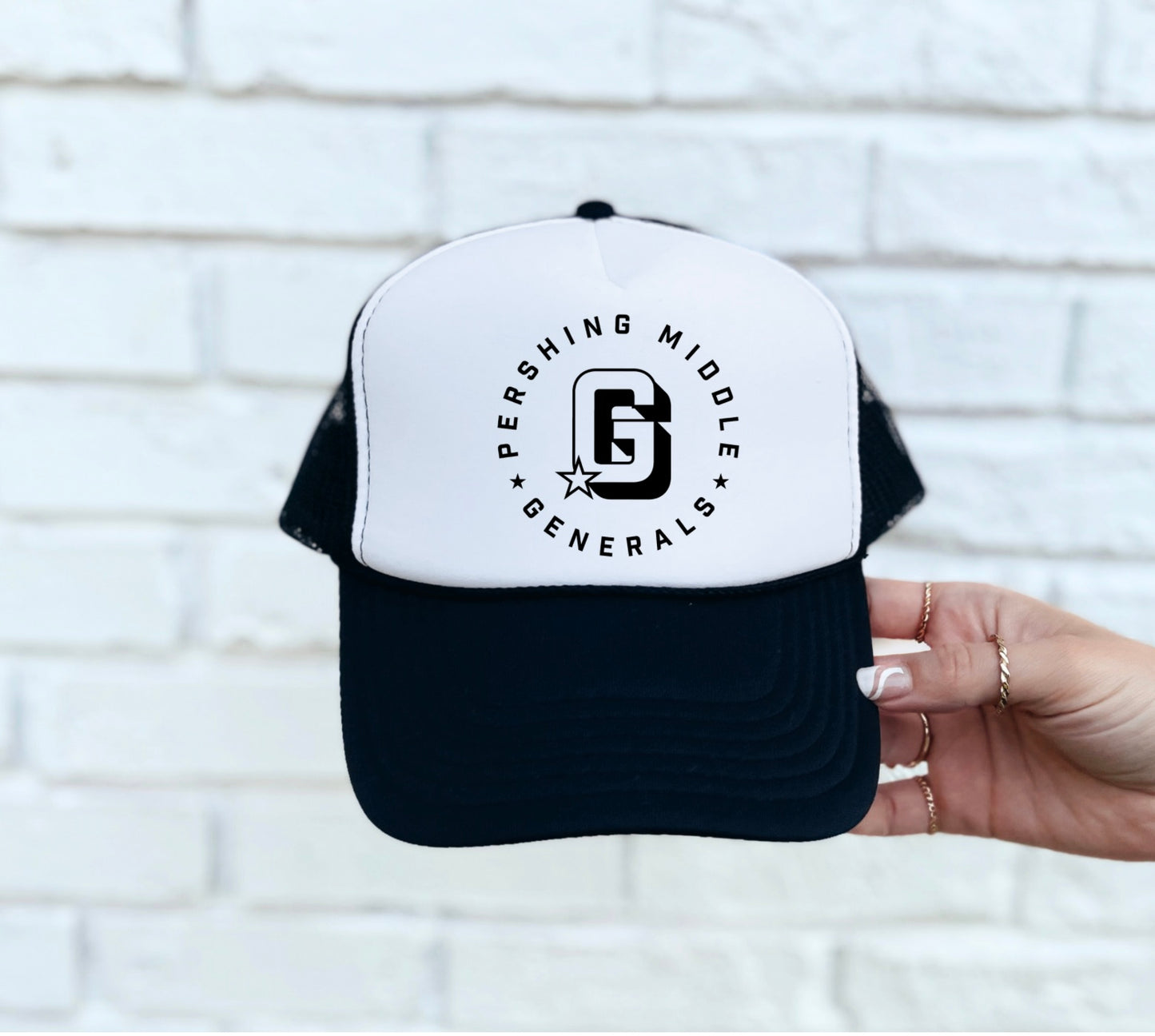 Pershing Middle Round Trucker Hat