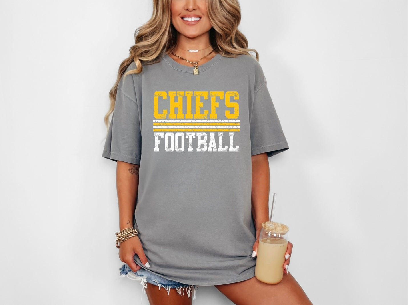 Chiefs Football - distressed stripes