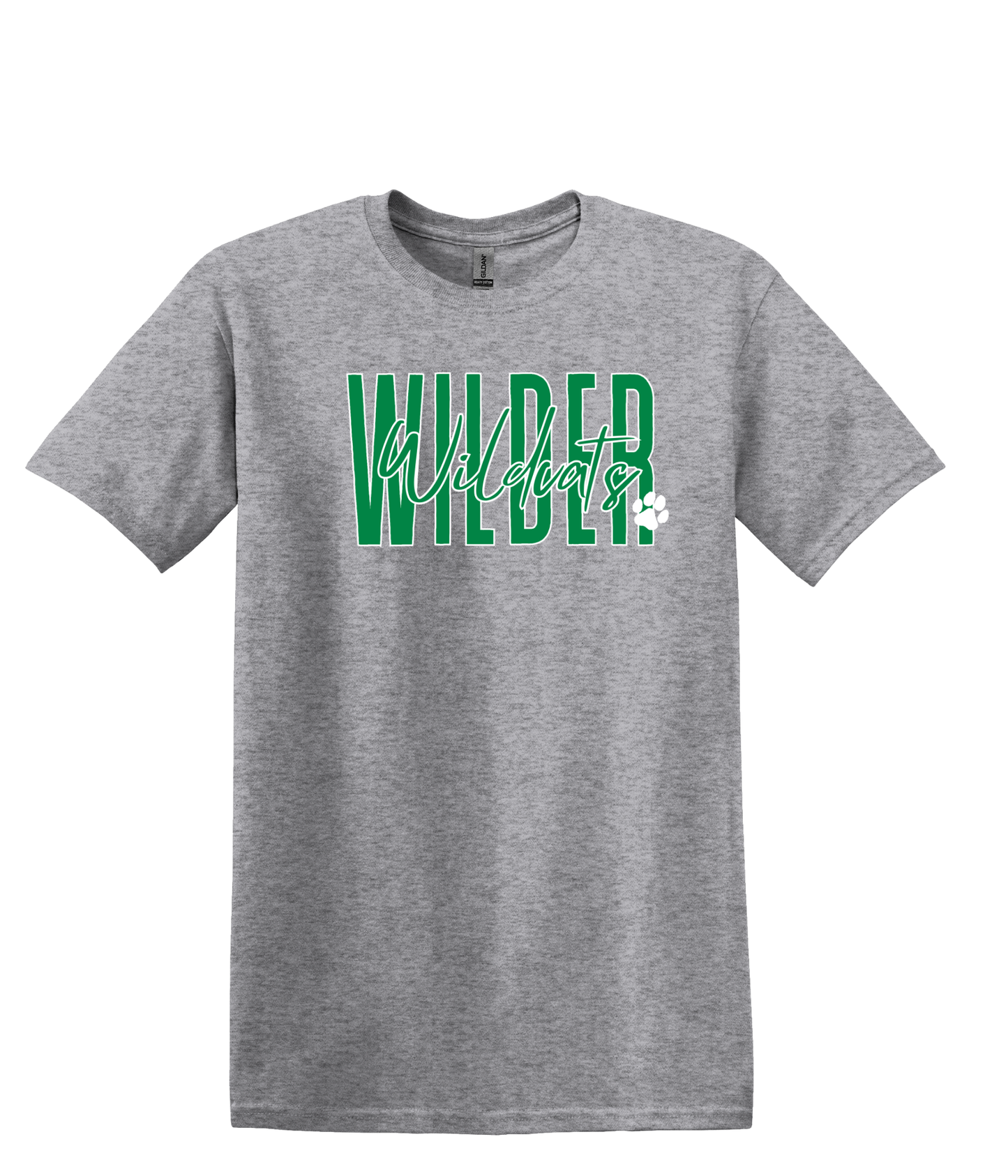 Wilder Wildcats - Block/Script with white paw - YOUTH