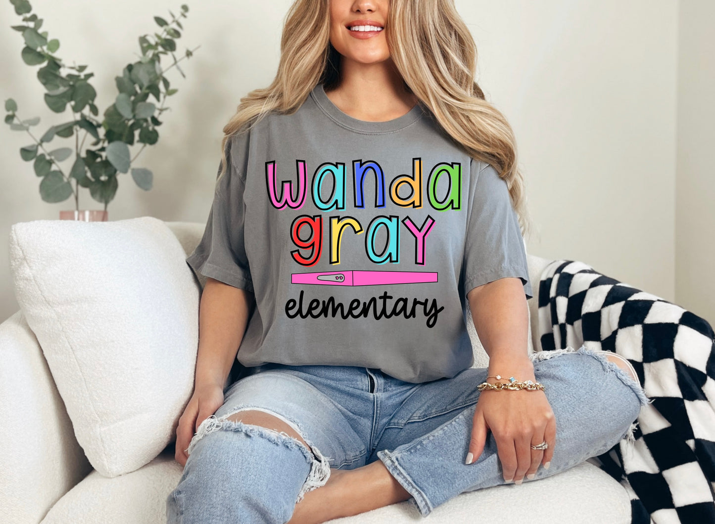 Custom Colorful Burst School Name