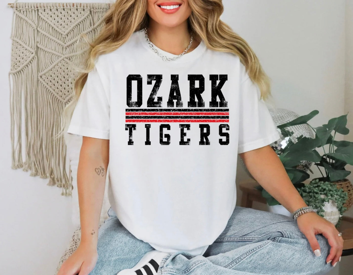 Ozark Tigers - Distressed Stripe Red/Black