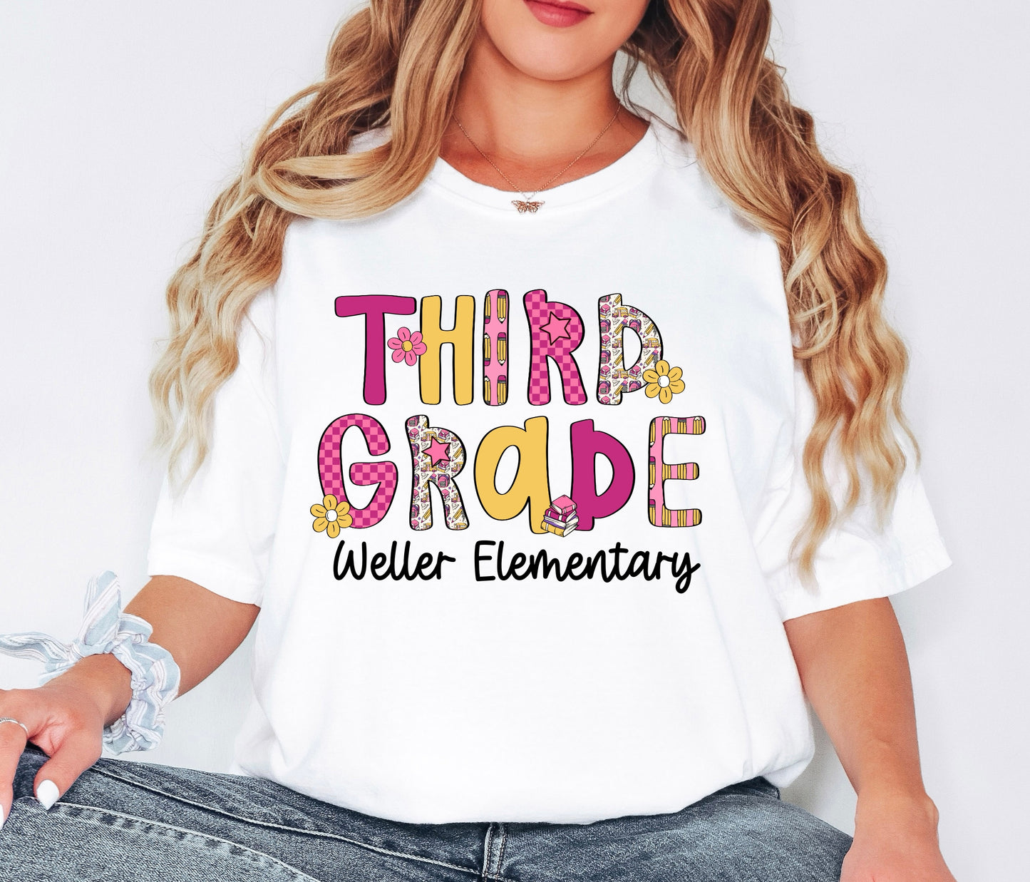 Custom Pink & Yellow Groovy School