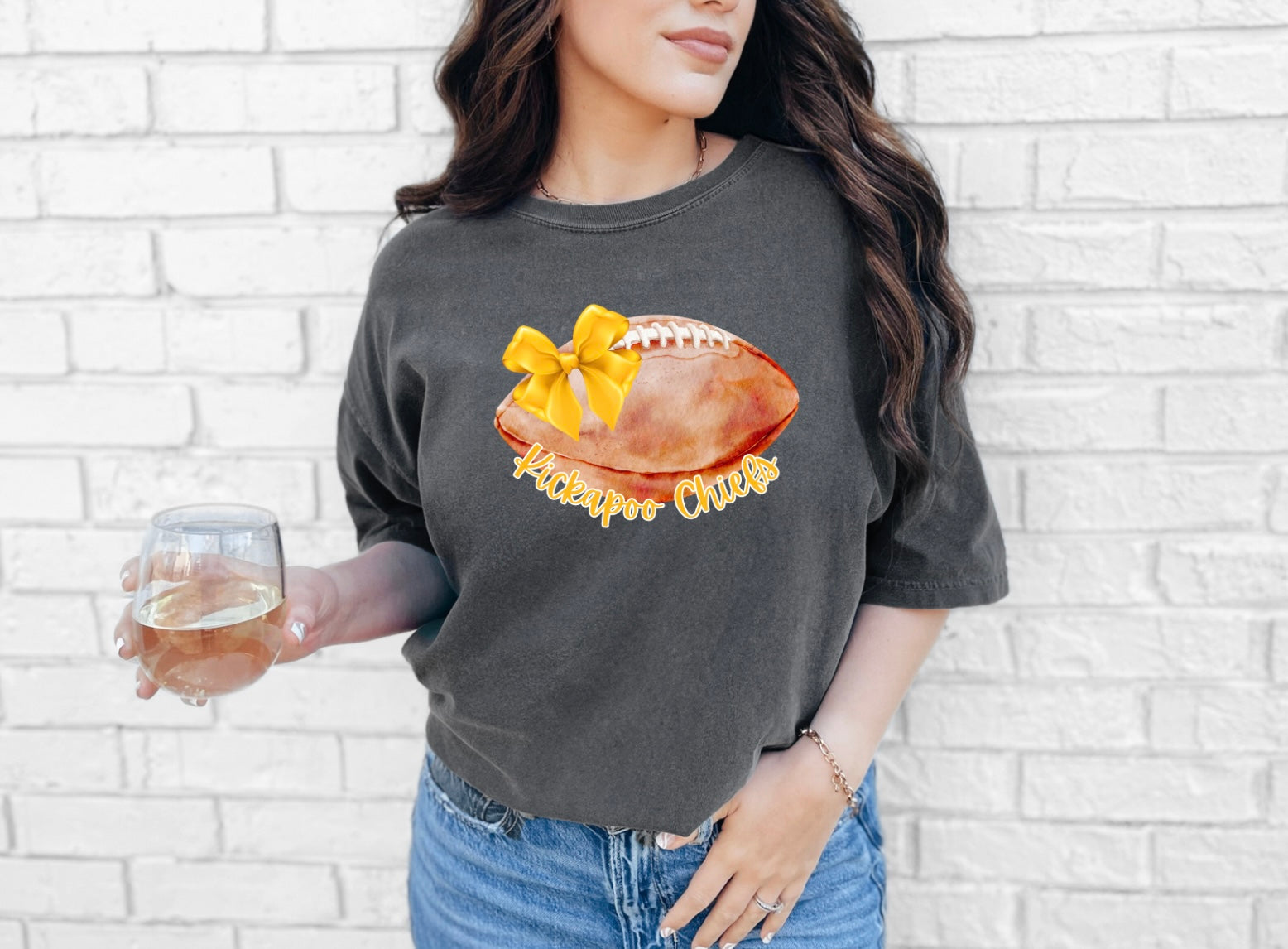 Kickapoo Merchandise Kickapoo Chiefs Football with Bow – Happy Standard Apparel Co