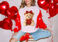Fluffy Teddy Bear with Red Heart
