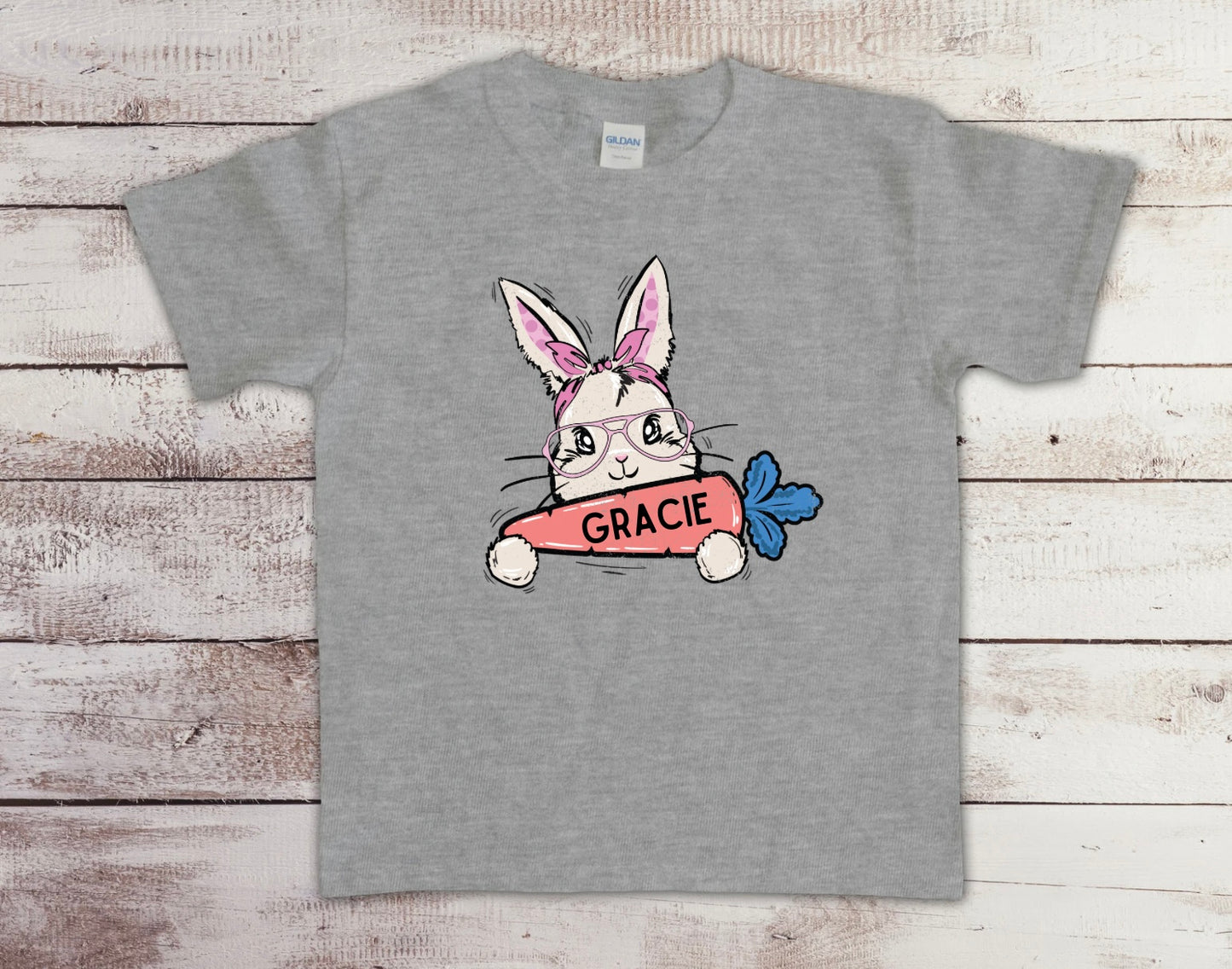 Pink Bunny with Carrot - Customized