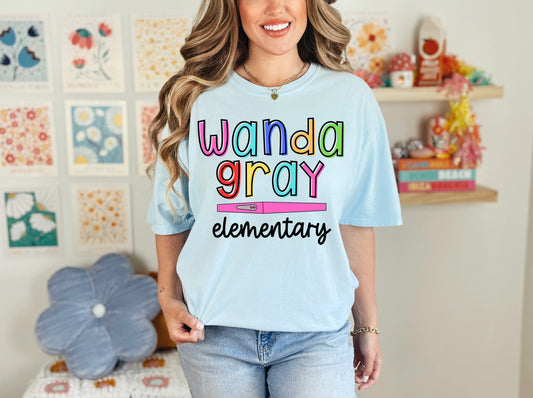 Custom Colorful Burst School Name