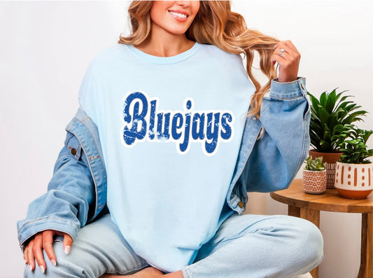 Bluejays - retro Distressed