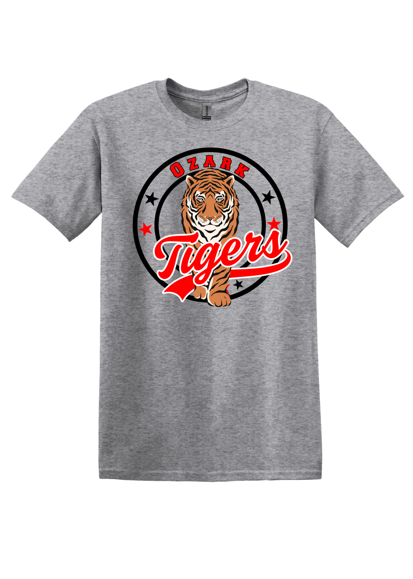 Ozark Tigers Round Mascot w/stars