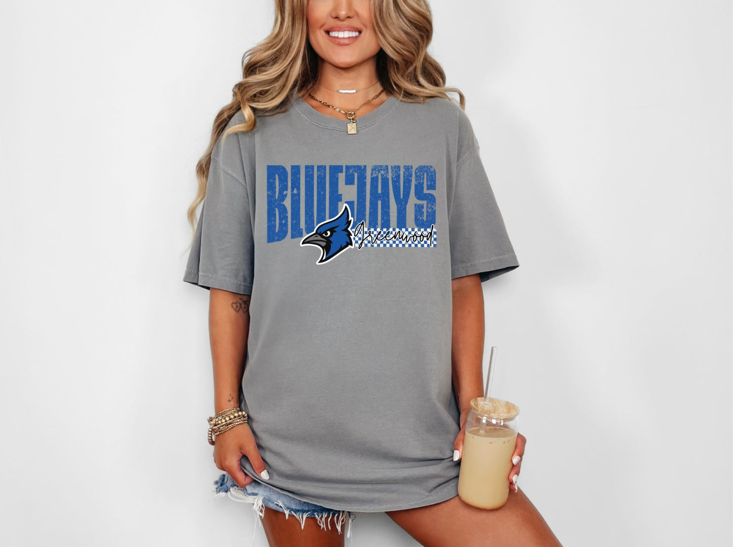 Bluejays - Checkered Greenwood Mascot