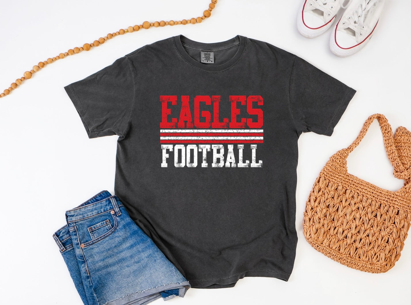 Eagles Football - Distressed Stripes