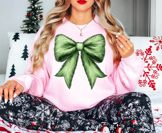 Green Fur Bow