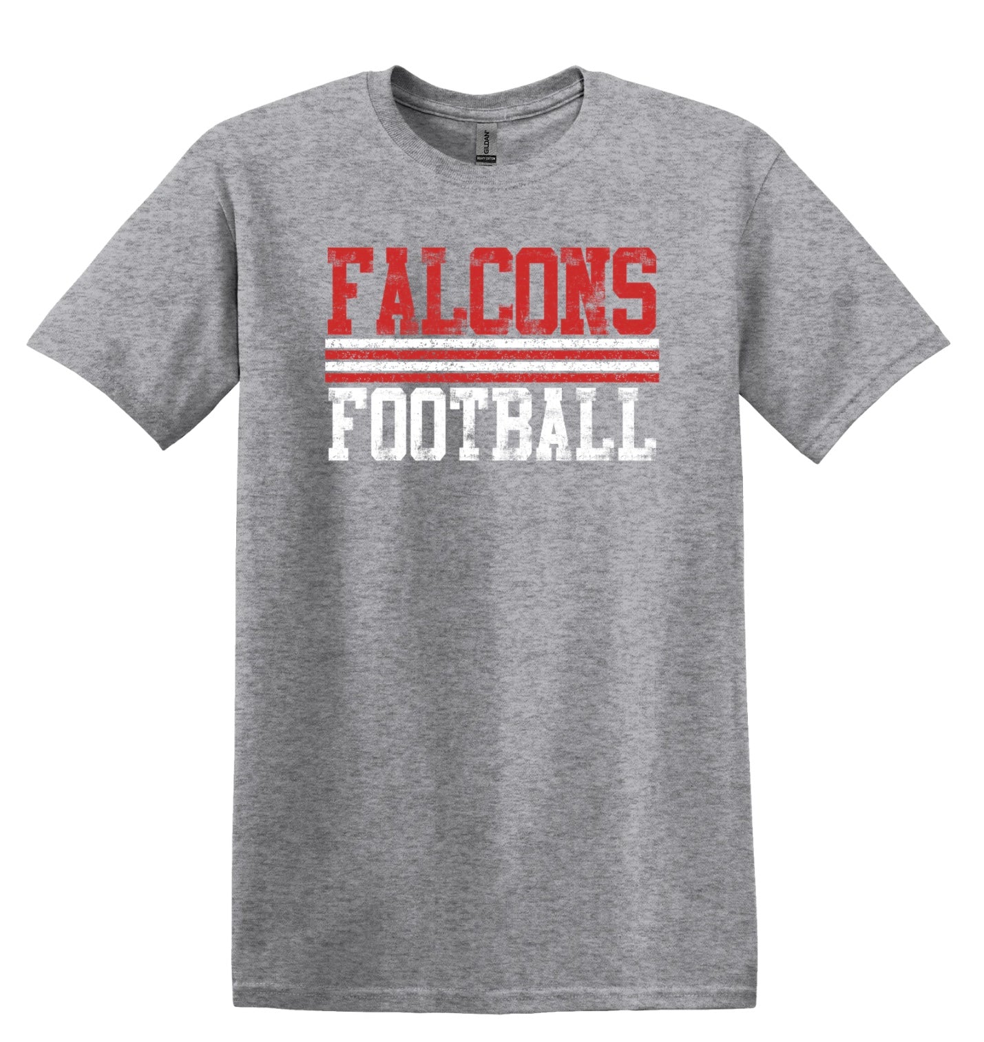 Falcons Football Red/White Stripe Distressed
