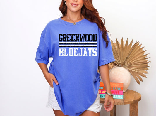 Greenwood BlueJays Distressed Stripe