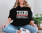 Tigers Football - Distressed Stripes Red/White