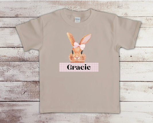 Pink Gingham Bunny - Customized