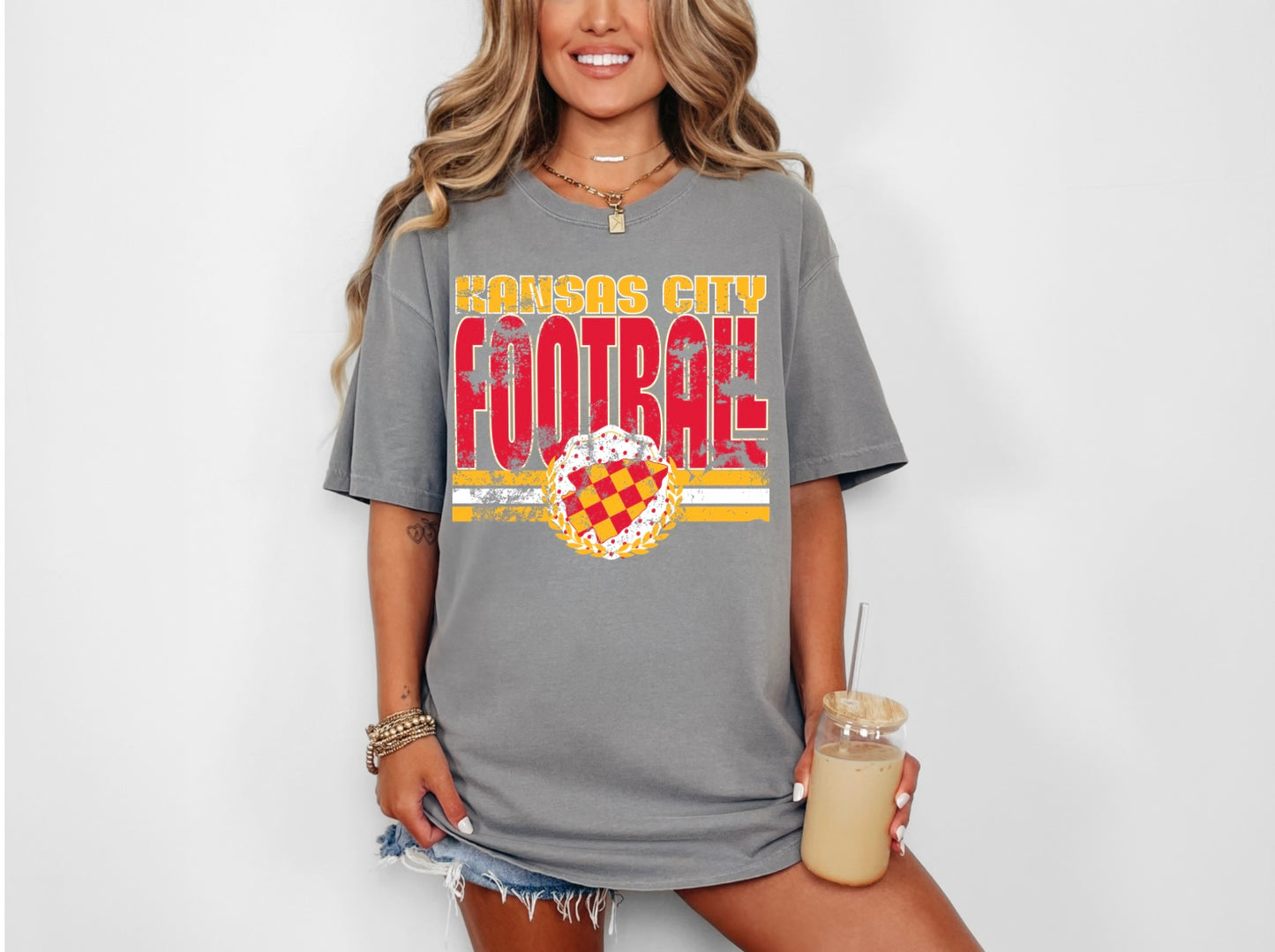 Football - Striped Distressed Mascot