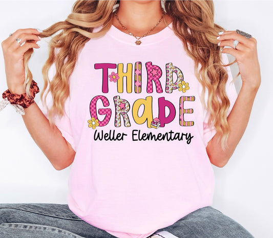 Custom Pink & Yellow Groovy School