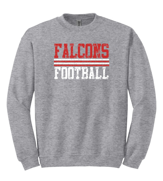 Falcons Football Red/White Stripe Distressed