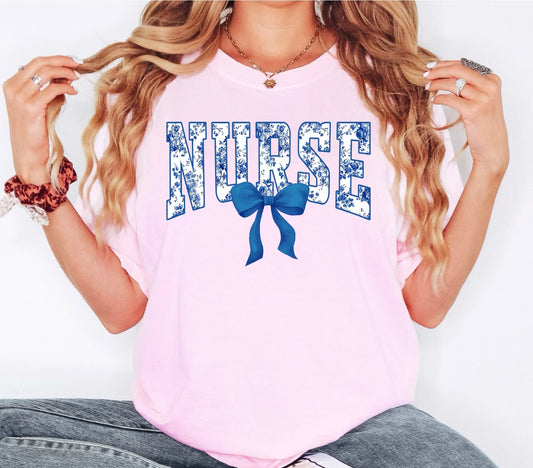 Nurse - Blue/White Bow