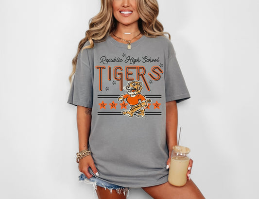 Republic High School Tigers - Retro Light Font