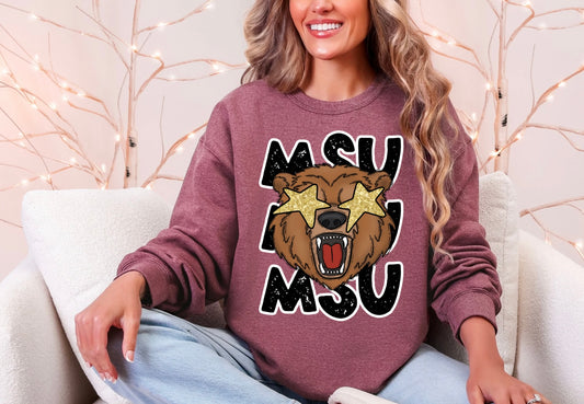 MSU Stacked Mascot Stars