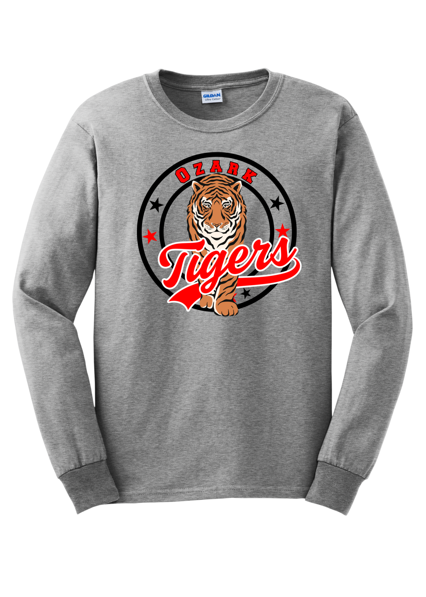 Ozark Tigers Round Mascot w/stars