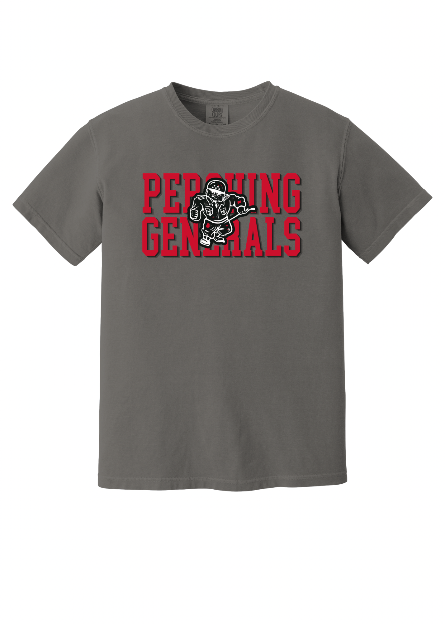 Pershing Generals - Red Font - Adult T-shirt