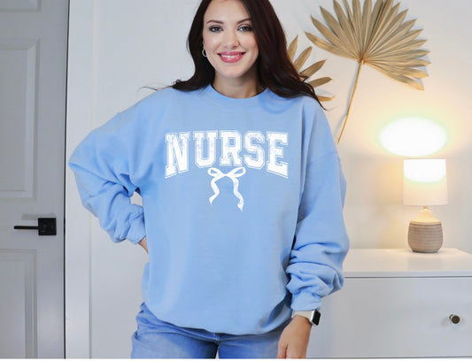 Nurse - White Distressed Bow