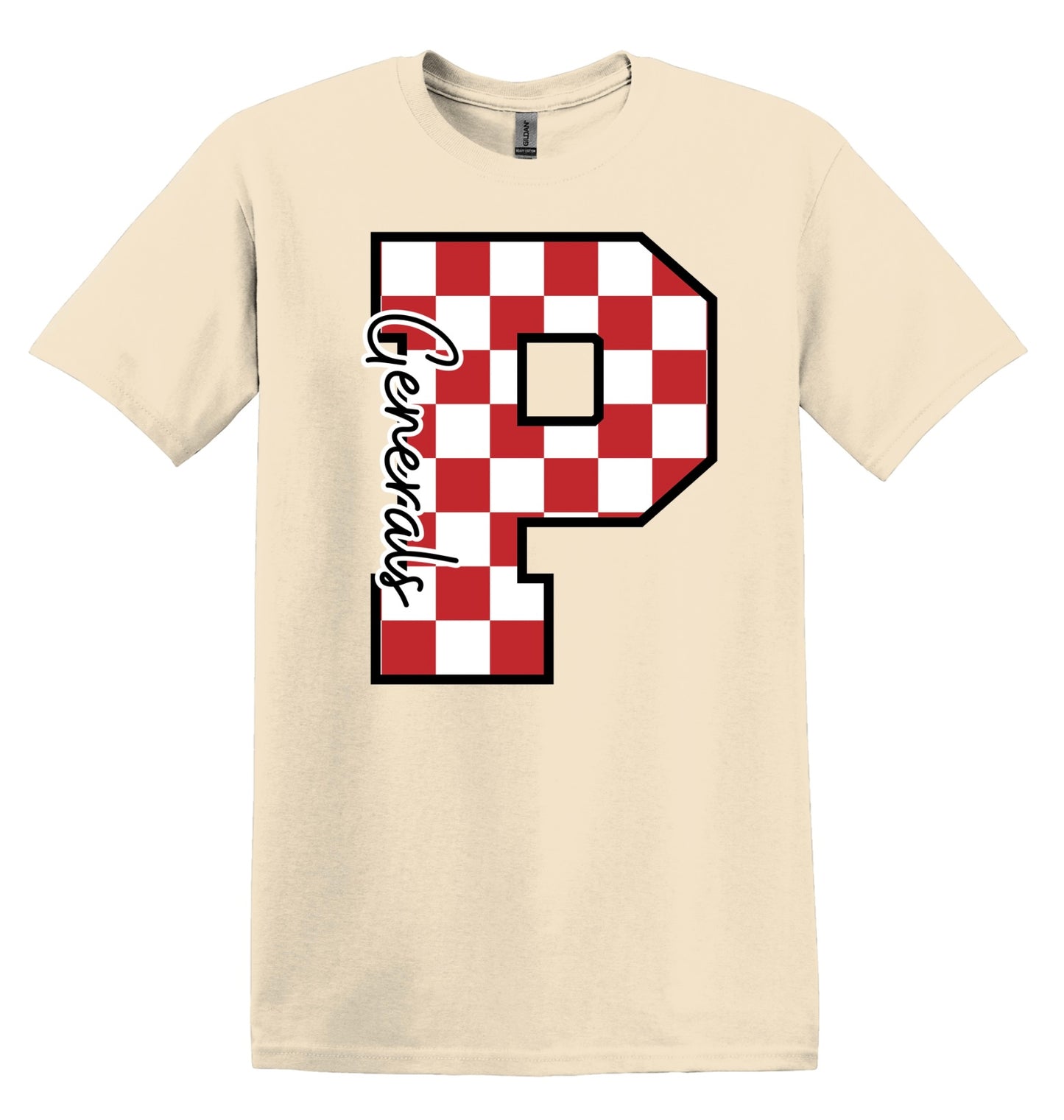 Checkered P - Adult T-shirt