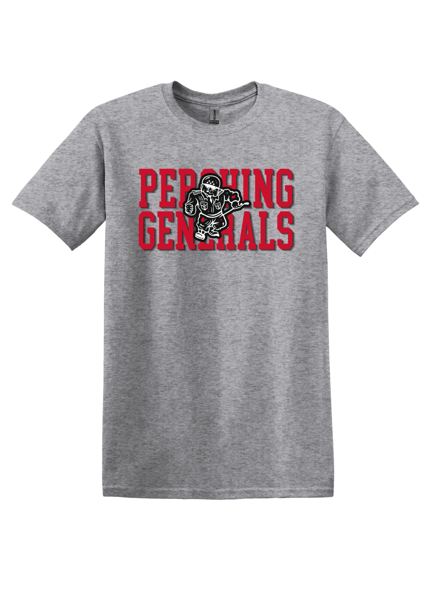 Pershing Generals - Red Font - Adult T-shirt