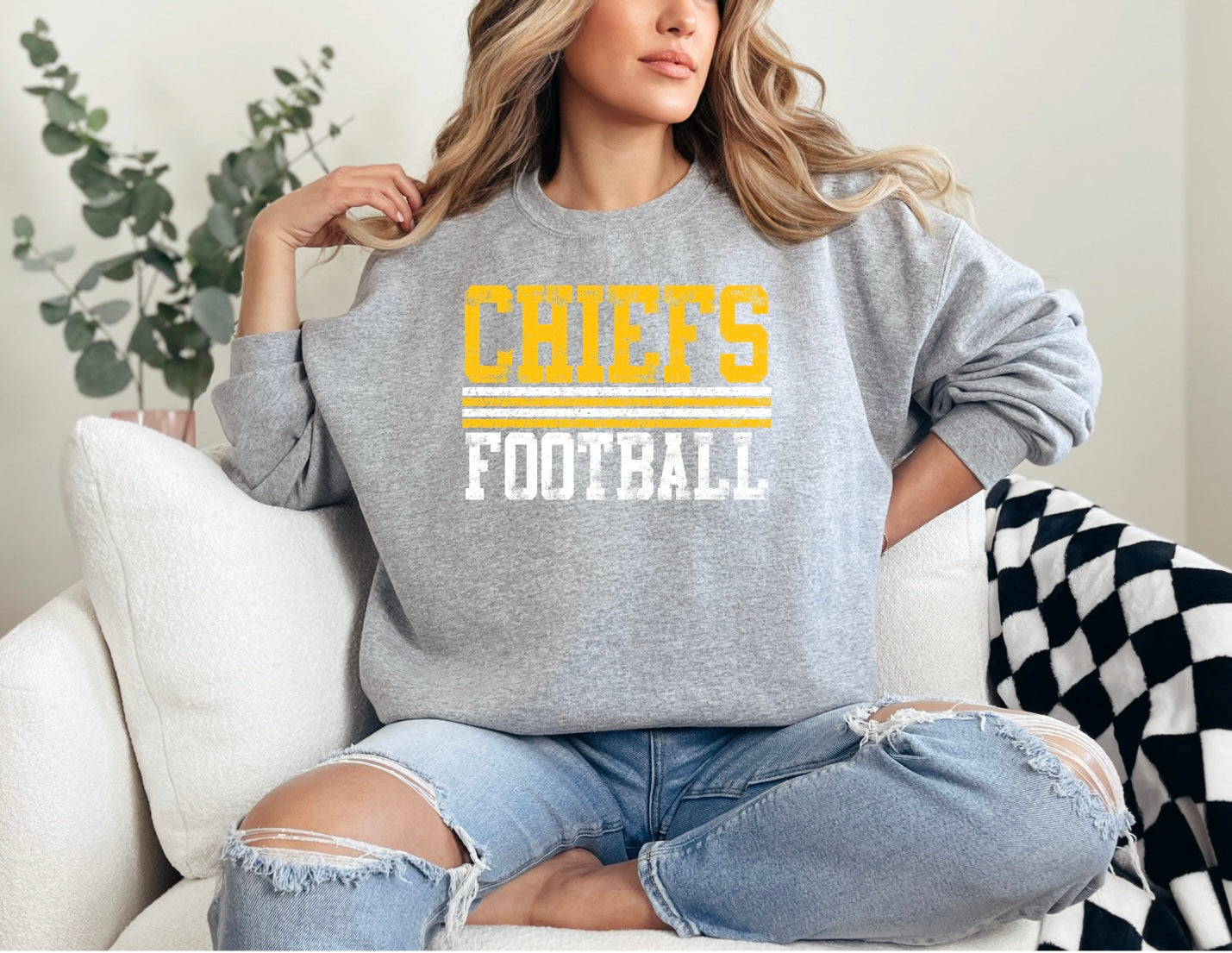 Chiefs Football - distressed stripes